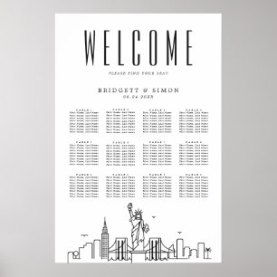 New York Wedding   12 Table Seating Chart 