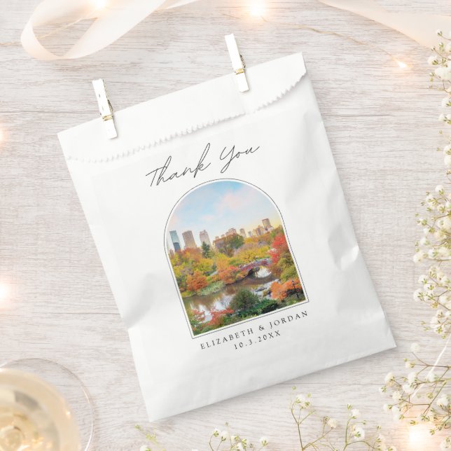 New York Wedding Central Park Photo Thank You Favour Bags (Clipped)