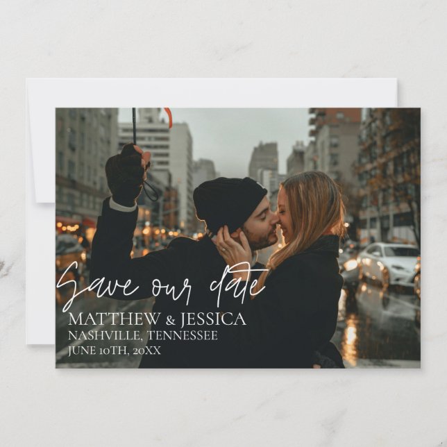 New York Wedding Photo Save the Date (Front)
