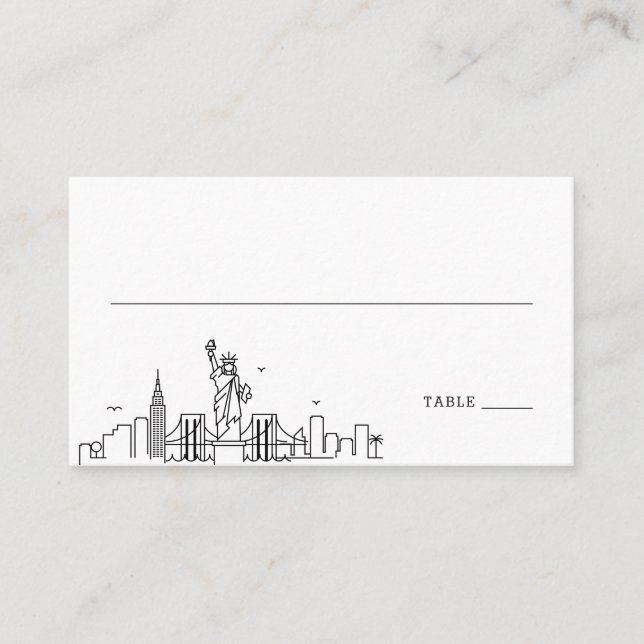 New York Wedding | Place Cards Front and Back (Front)
