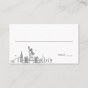 New York Wedding   Place Cards Front and Back