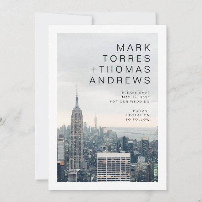New York Wedding Save the Date Invitation (Front)