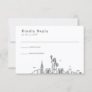 New York Wedding   Stylised Skyline RSVP