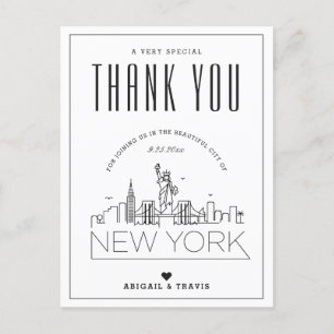 New York Wedding   Thanks for Coming! Postcard