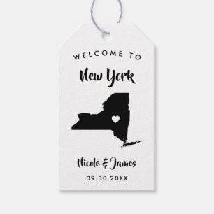 New York Wedding Welcome Bag Tags, Map Gift Tags