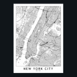 New York White Map Poster<br><div class="desc">A simple map of New York</div>