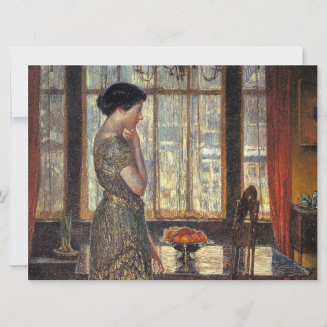 New York Window in Winter (by Childe Hassam) Card (Front)