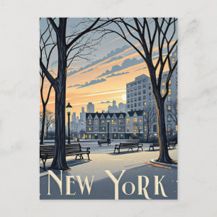 new york winter  postcard