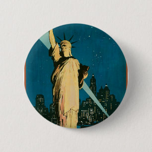 New York Wonder City of the World 6 Cm Round Badge