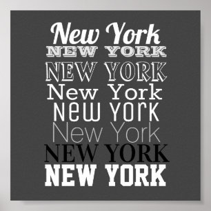 New York word art typography poster modern