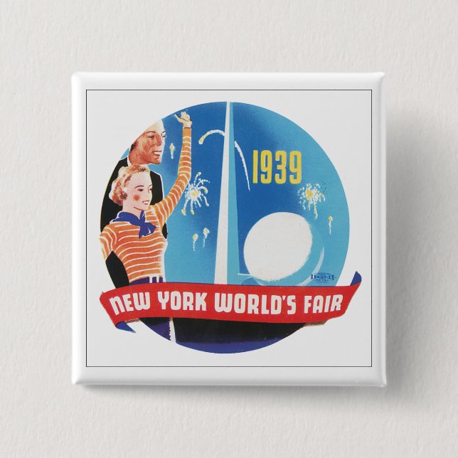 New York World's Fair 1939 15 Cm Square Badge (Front)