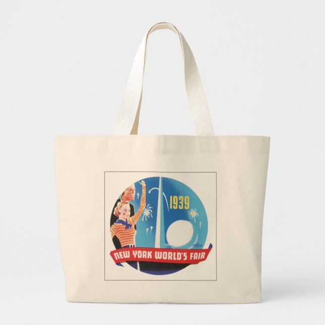 New York World's Fair 1939 Large Tote Bag (Front)