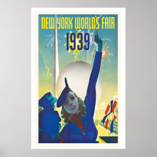 New York World's Fair 1939 Vintage Travel Poster