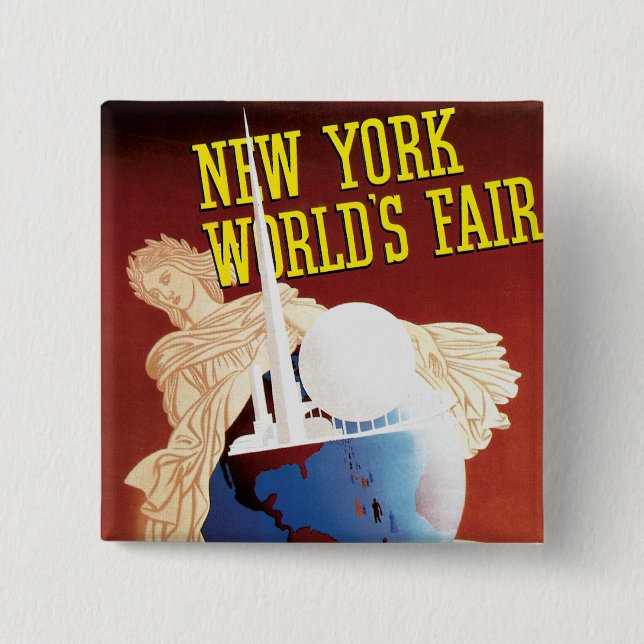 New York World's Fair (Globe) 15 Cm Square Badge (Front)