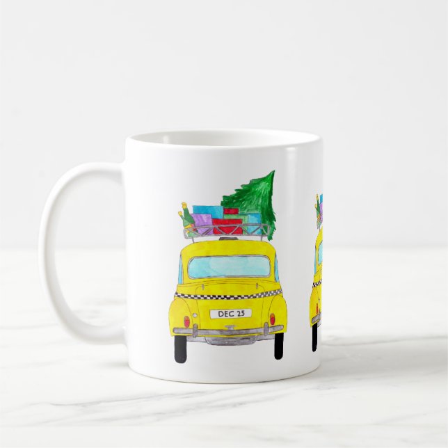 New York Yellow Cab Taxi Christmas Gifts Coffee Mug (Left)