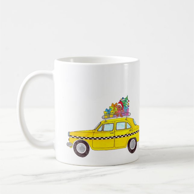 New York Yellow Cab Taxi Christmas Gifts Coffee Mug (Left)