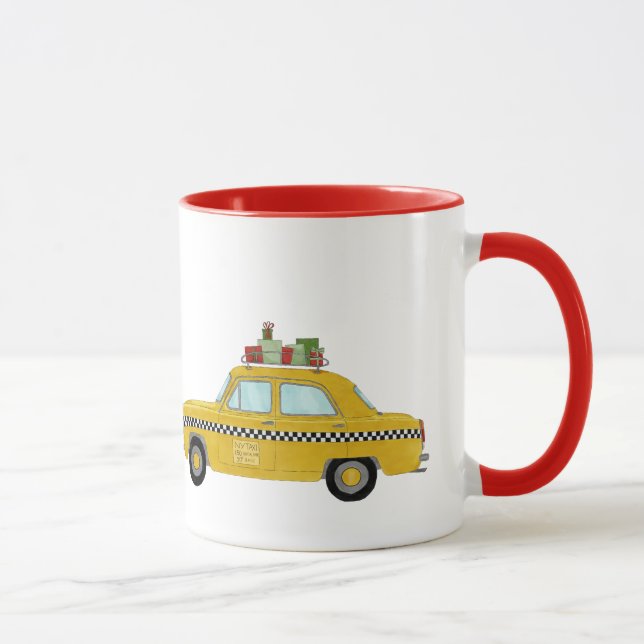 New York Yellow Cab Taxi Christmas Gifts Mug (Right)