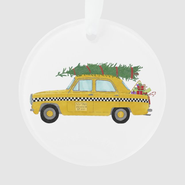 New York Yellow Cab Taxi Christmas tree Ornament (Front)