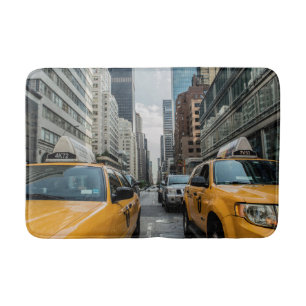New York Yellow Taxi Cabs Bath Mat