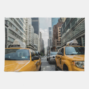 New York Yellow Taxi Cabs Tea Towel