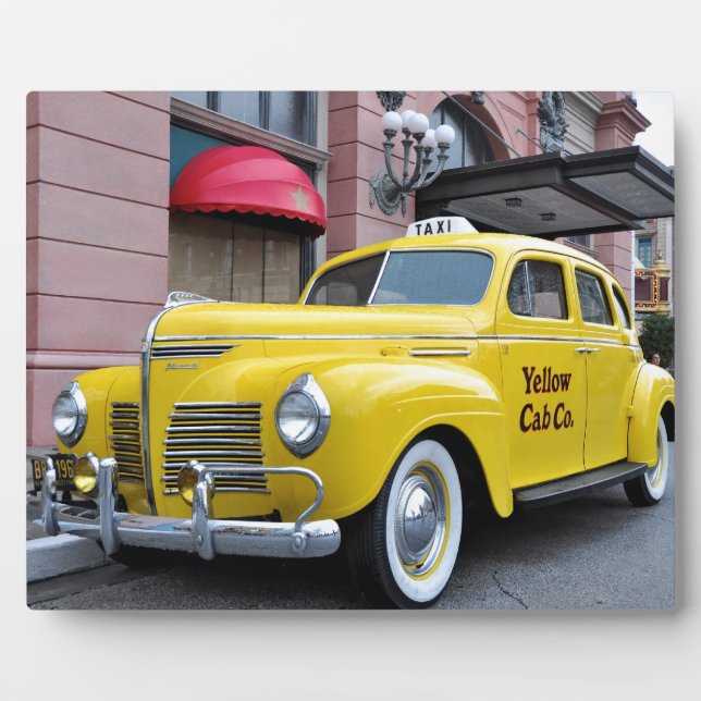New York Yellow Vintage Cab Plaque (Front)
