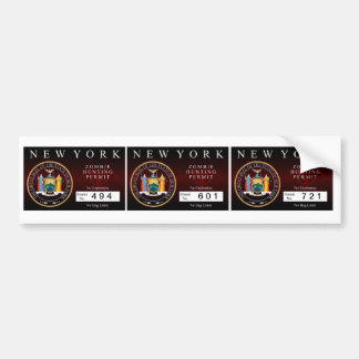 New York Zombie Hunting Permit Bumper Sticker