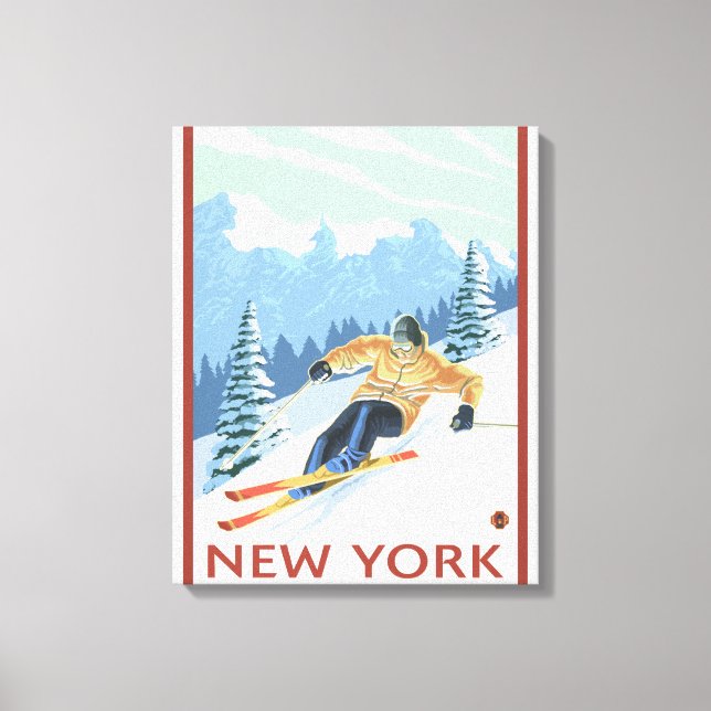 New YorkDownhill Skier Scene Canvas Print (Front)