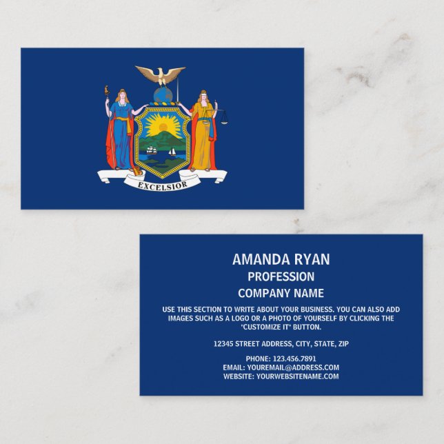 New Yorker Flag, Flag of New York Business Card (Front/Back)