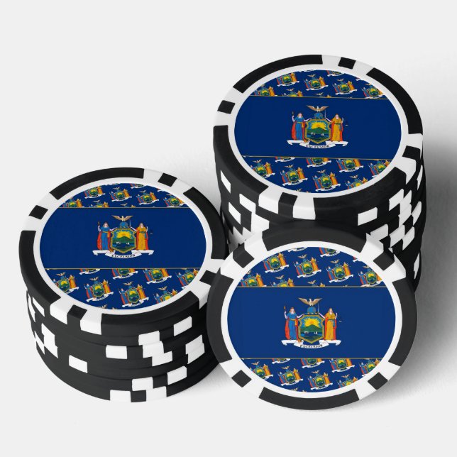 New Yorker Flag, Flag of New York Poker Chips (Stack)