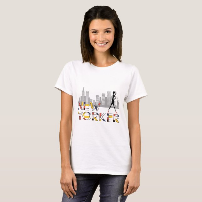 New Yorker lady, beauty, elegant, chic T-Shirt (Front Full)