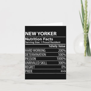 New Yorker Nutrition Facts Funny New York Pride Card