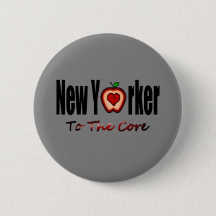 New Yorker To The Core With Sliced Big Apple 6 Cm Round Badge