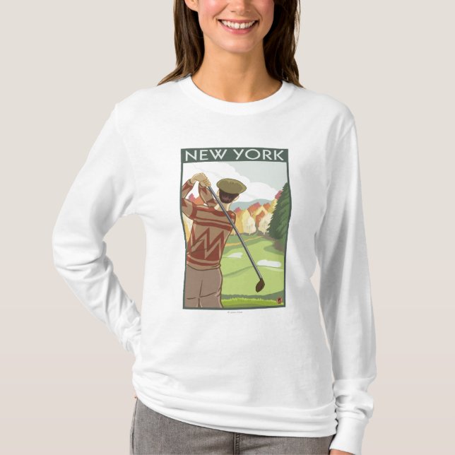 New YorkGolfing Scene T-Shirt (Front)