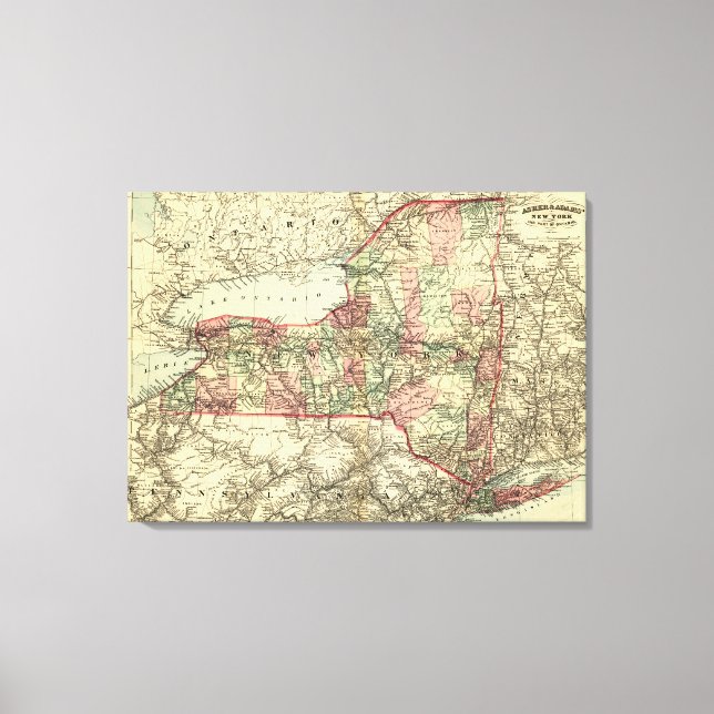 New YorkPanoramic MapNew York Canvas Print (Front)