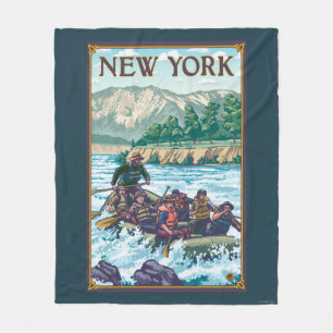 New YorkRiver Rafting Scene Fleece Blanket
