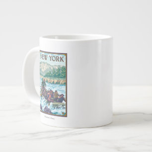 New YorkRiver Rafting Scene Large Coffee Mug