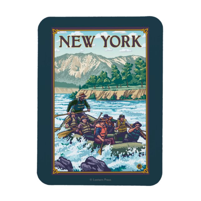 New YorkRiver Rafting Scene Magnet (Vertical)