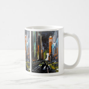 New York's Electric Midnight Painting - Alfred Fox Coffee Mug