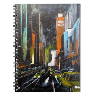 New York's Electric Midnight Painting - Alfred Fox Notebook