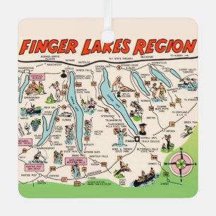 New York's Finger Lakes Metal Tree Decoration