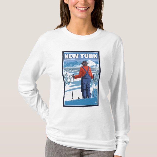 New YorkSkier Admiring View T-Shirt (Front)