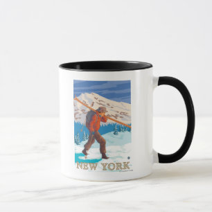 New YorkSkier Carrying Skis Mug
