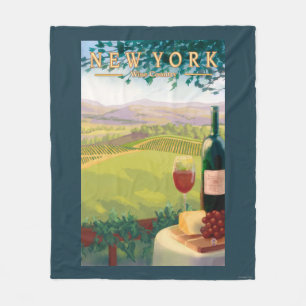 New YorkWine Country Scene Fleece Blanket