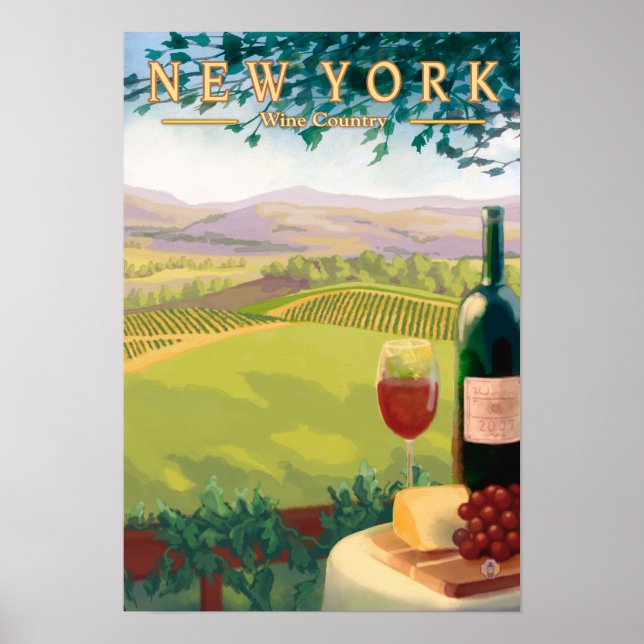 New YorkWine Country Scene Poster (Front)