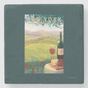 New YorkWine Country Scene Stone Coaster