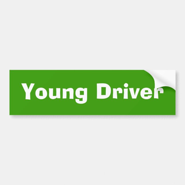 new young driver green bumper sticker (Front)
