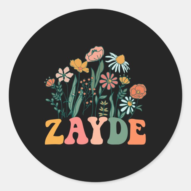 New Zayde Wildflower First Birthday &amp; Baby Sho Classic Round Sticker (Front)