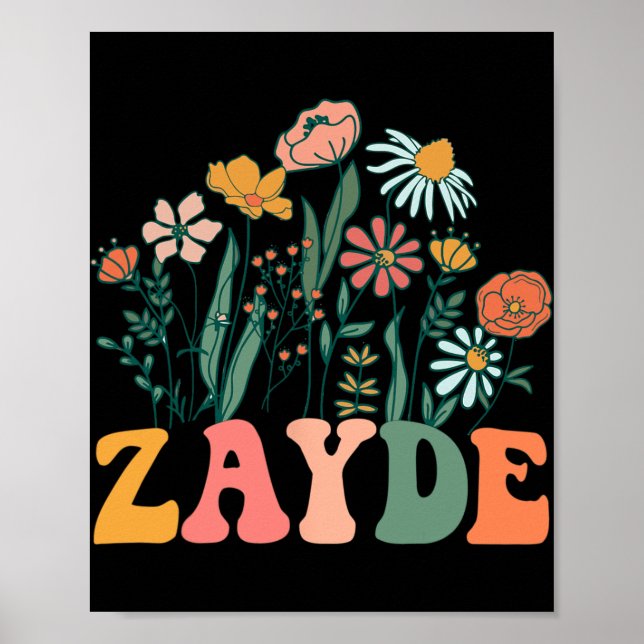 New Zayde Wildflower First Birthday &amp; Baby Sho Poster (Front)
