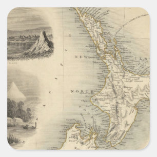 New Zealand 2 Square Sticker