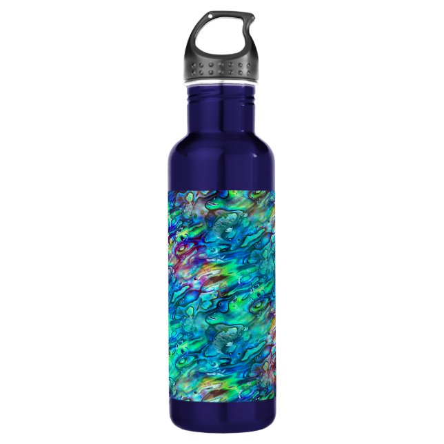 New Zealand Abalone Paua Shell Pattern 1 710 Ml Water Bottle (Front)